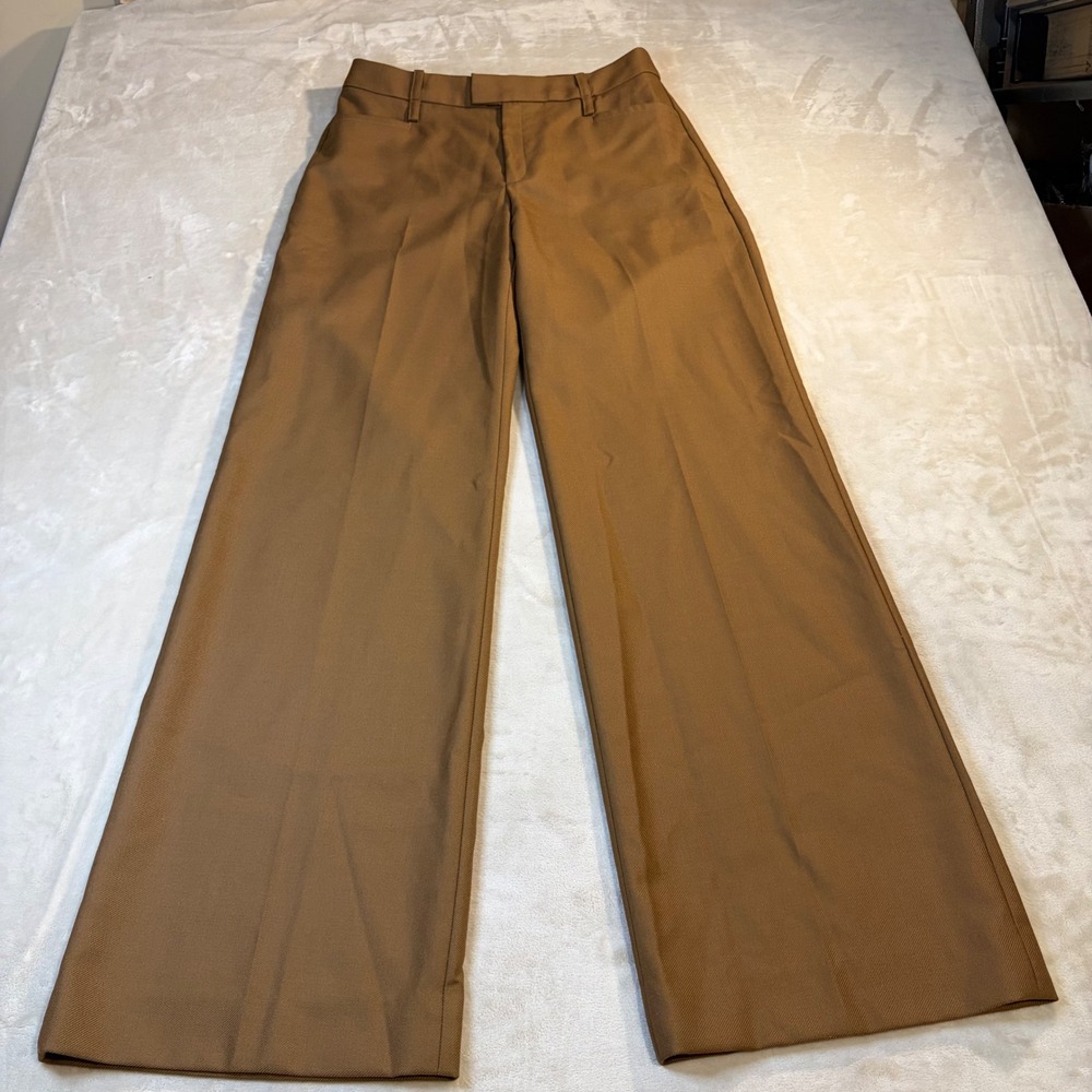 Banana Republic 100% Wool Wide Leg Trousers Brown 8L 740888-08-1 NWT Officecore